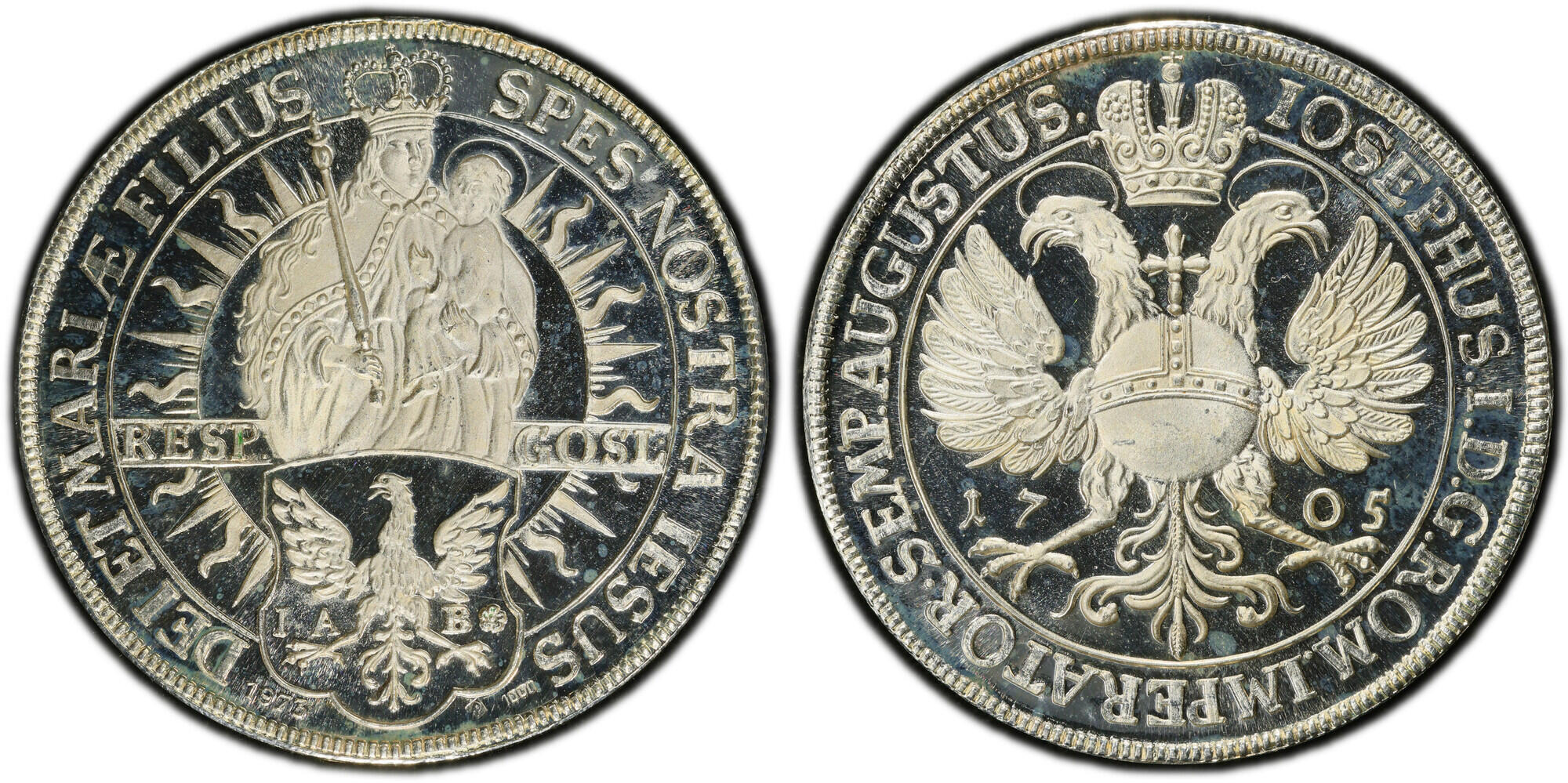 ドイツ1720年/1973年ターラー銀貨 PCGS SP66の画像