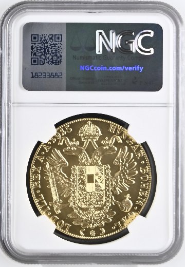 オーストリア1915/2025年4ダカット金貨リストライク NGC MS70の画像