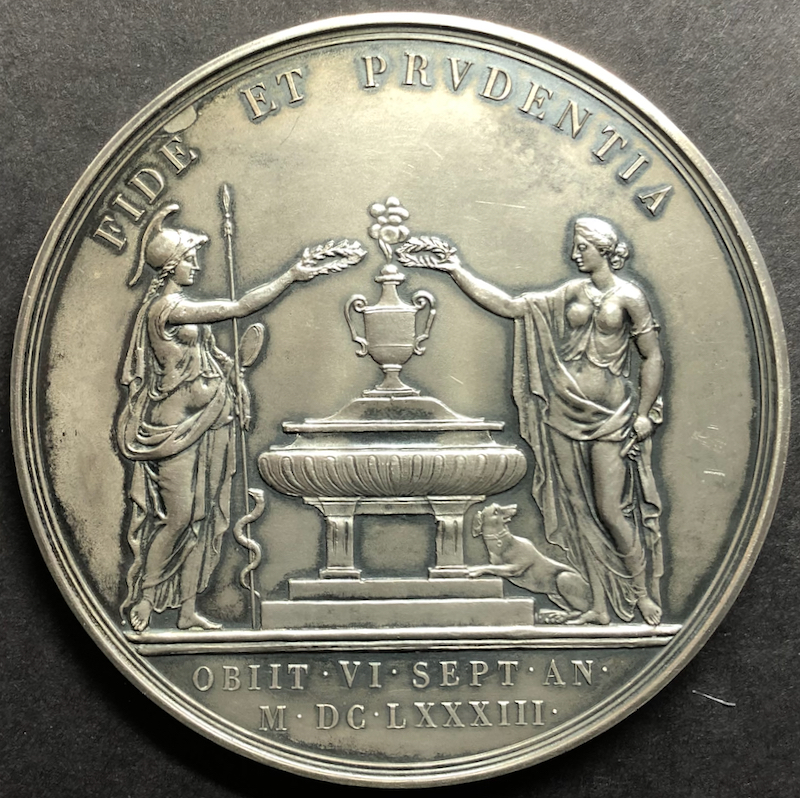 フランス1683年ルイ14世太陽王 ジャン・バティスト・コルベール大型シルバーメダル リストライクの画像