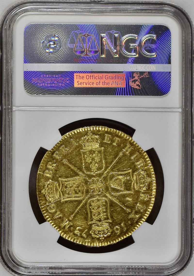 1673年チャールズ2世5ギニー金貨 NGC MS62の画像