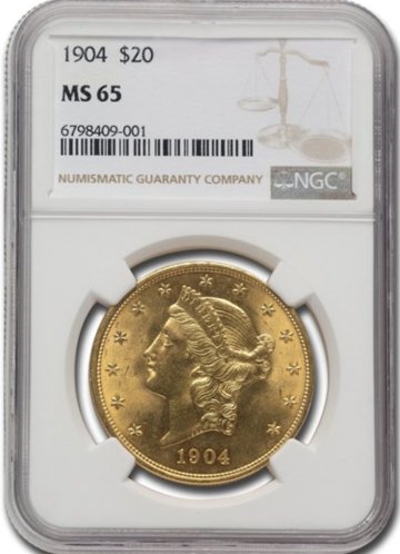 アメリカリバティ20ドル金貨 NGC MS65の画像