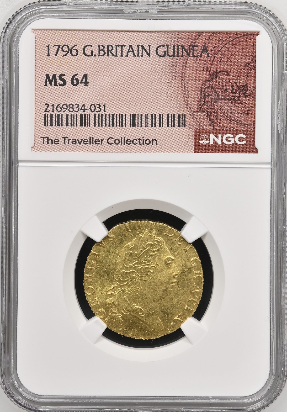 イギリス1796年ジョージ3世ギニー金貨 NGC MS64 最高鑑定