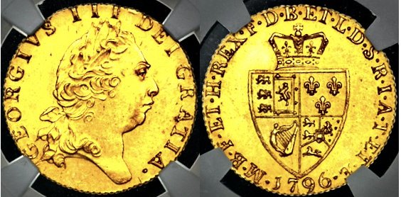 イギリス1796年ジョージ3世ギニー金貨 NGC MS64 最高鑑定