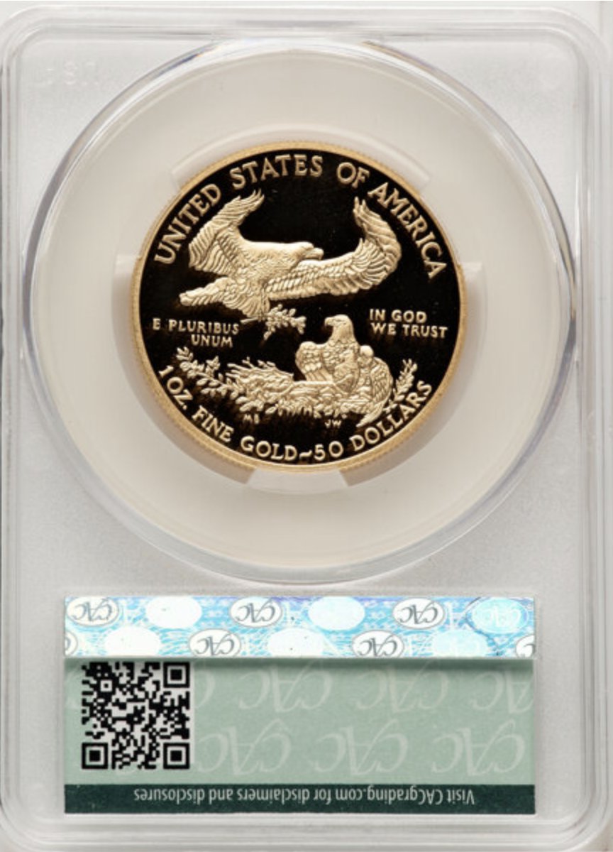 アメリカ2015年プルーフ ゴールドイーグル50ドル金貨PCGS PR70DCAM/CACの画像