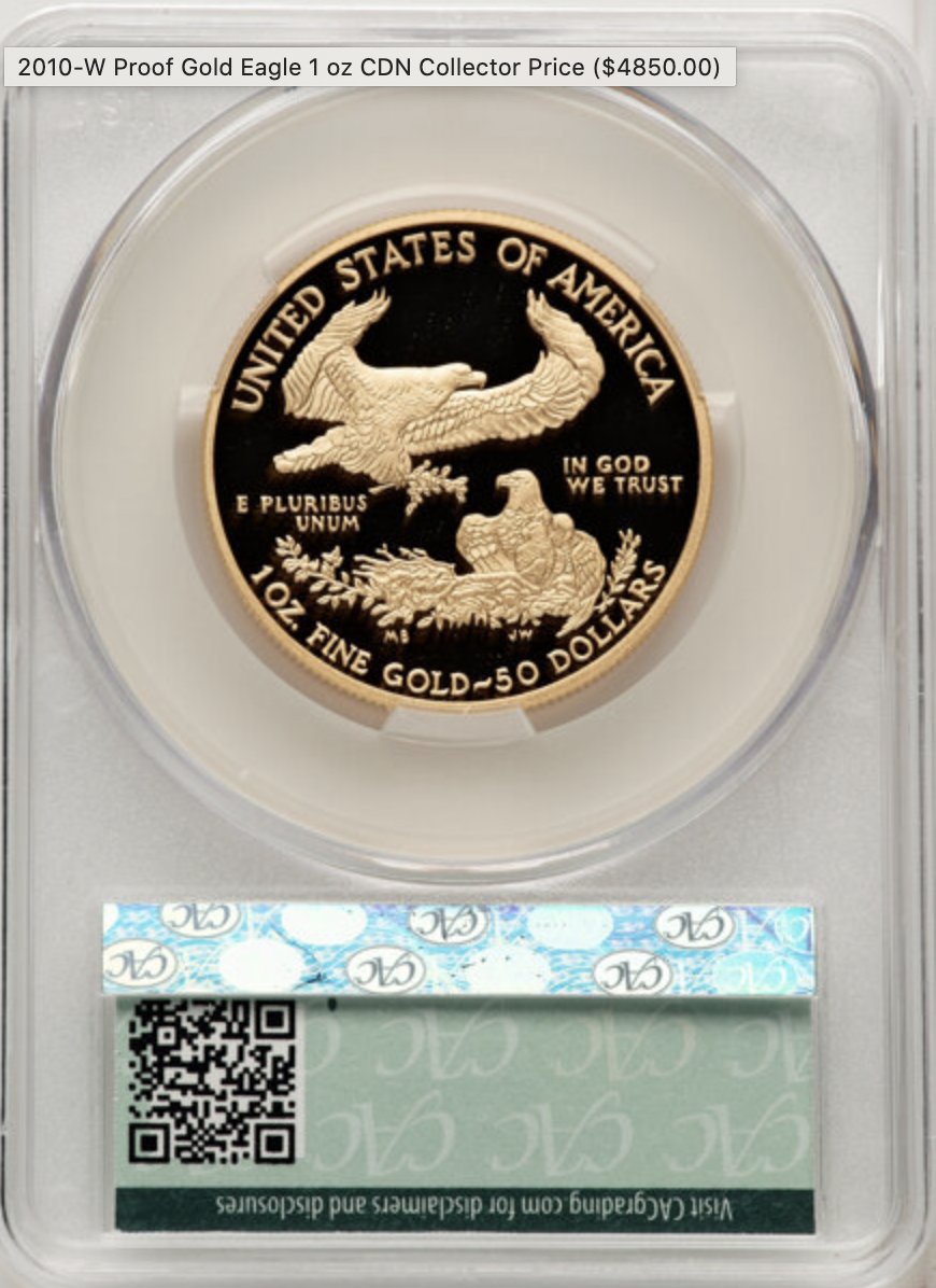 アメリカ2010年プルーフ ゴールドイーグル50ドル金貨PCGS PR70DCAM/CACの画像