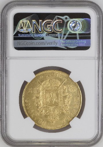 フランス1859年ナポレオン3世100フラン金貨 無冠NGC MS62