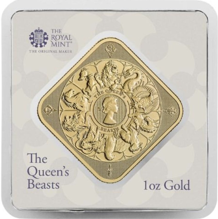 イギリスロイヤルミント クイーンズビースト1オンスゴールドバー
