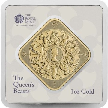 イギリスロイヤルミント クイーンズビースト1オンスゴールドバーの画像
