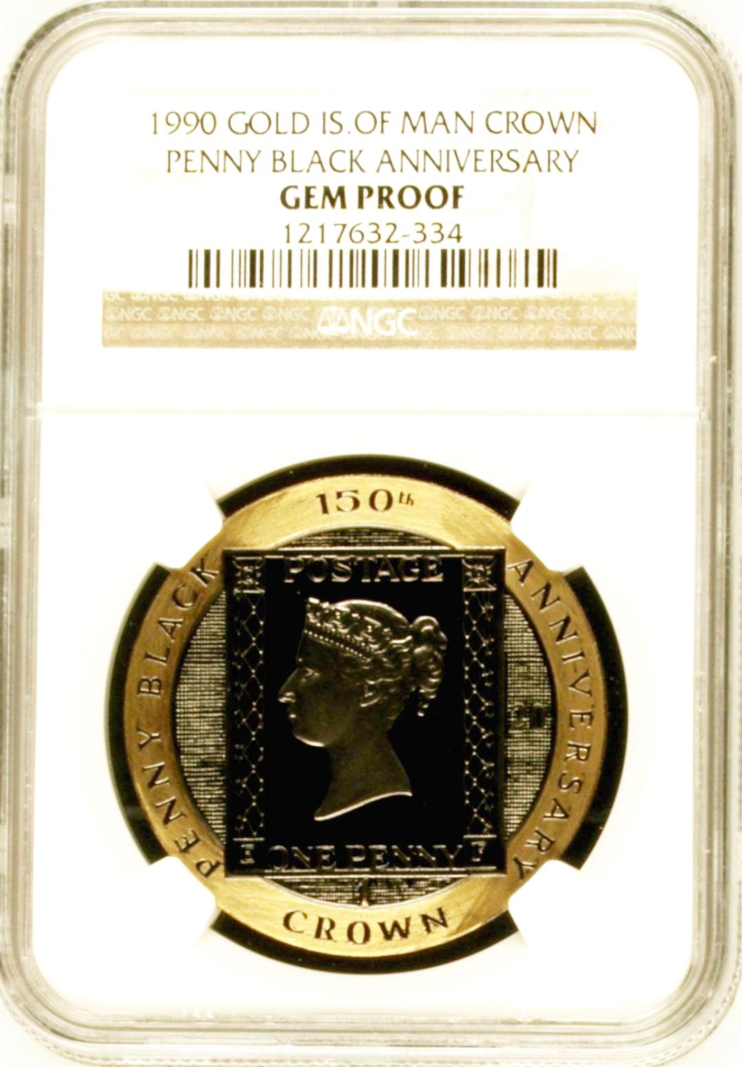 イギリス マン島1990年ペニーブラック1クラウン金貨 Gem Proof