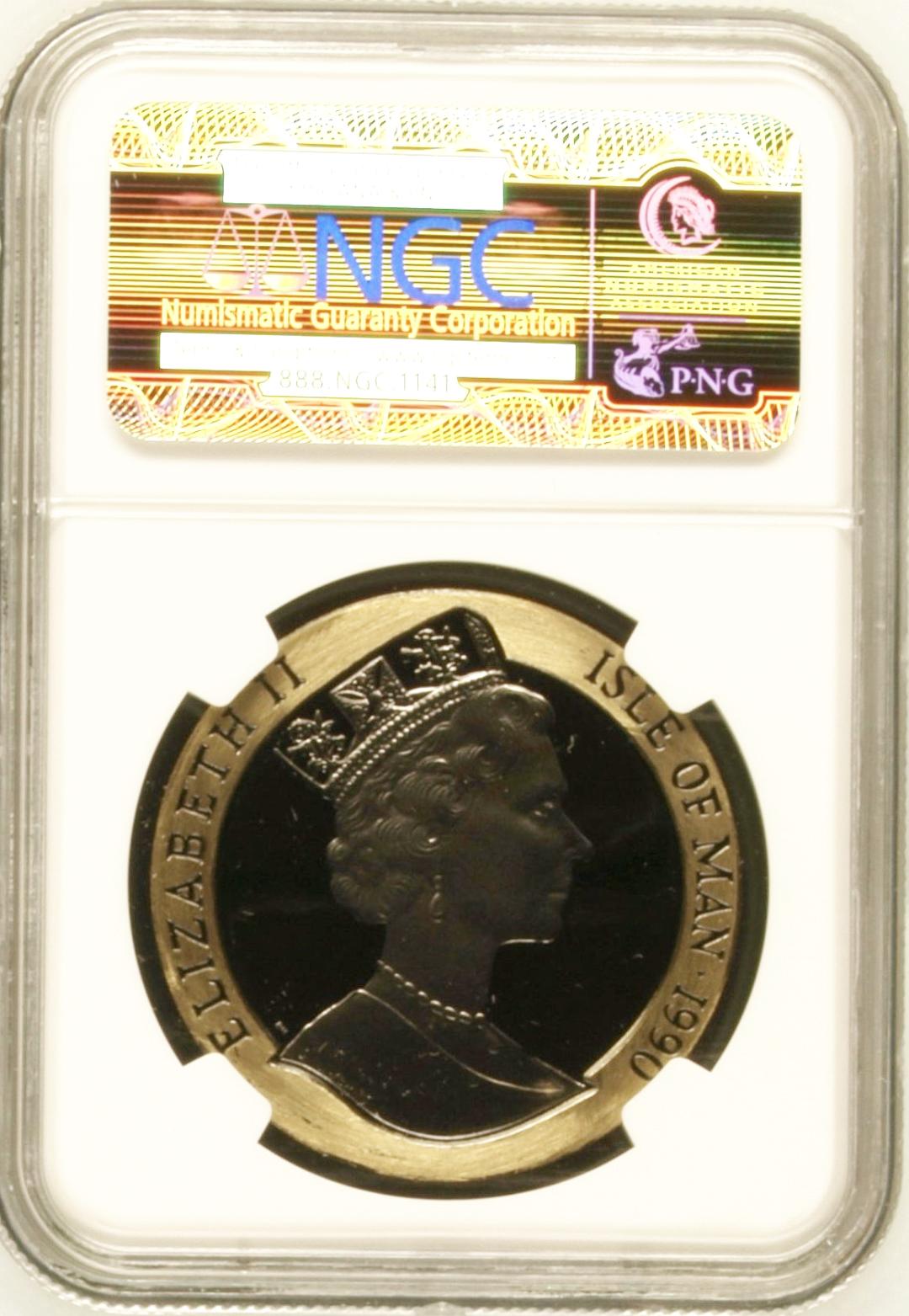 イギリス マン島1990年ペニーブラック1クラウン金貨 Gem Proofの画像