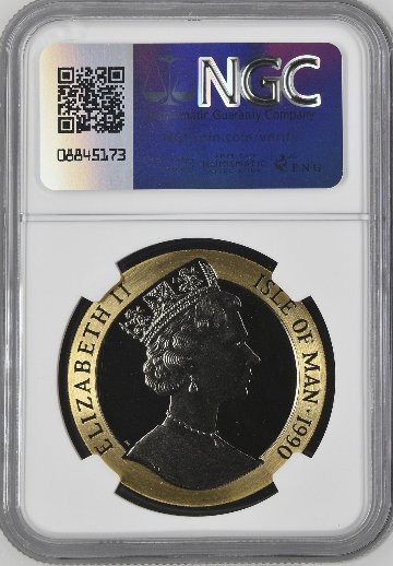 イギリス マン島1990年ペニーブラック1クラウン金貨 NGC PF65UCAMの画像