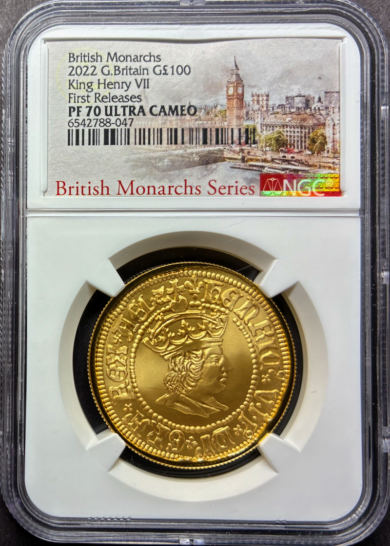 イギリス2022年ヘンリー7世100ポンド PF70 UCAMの画像