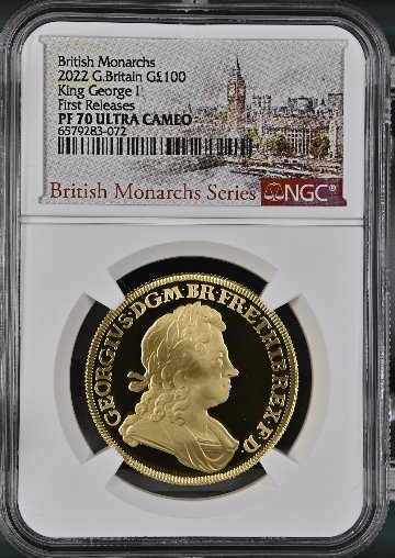 イギリス2022年ジョージ1世100ポンド金貨 NGC PF70 UCAMの画像