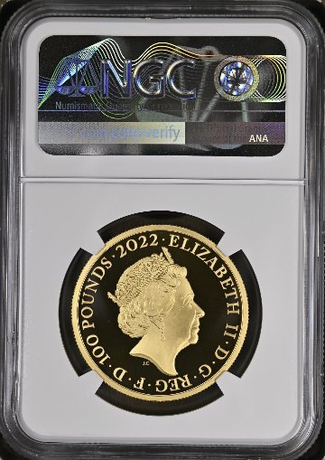 イギリス2022年ジョージ1世100ポンド金貨 NGC PF70 UCAMの画像