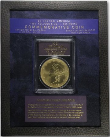 アメリカ1855年/2001年ケロッグ リストライク大型50ドル金貨 の画像