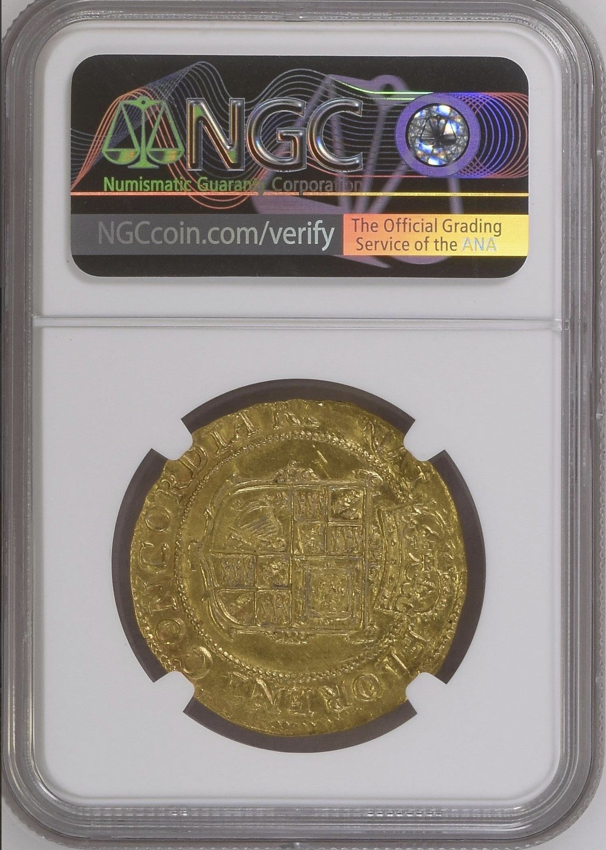 イギリス1625年チャールズ1世ユナイト金貨 NGC MS61+の画像
