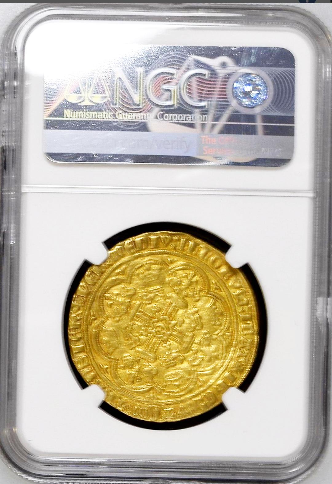 イギリス1361年エドワード3世ノーブル金貨AU50の画像