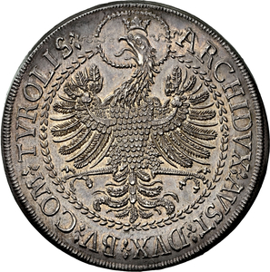 オーストリア1686年レオポルト1世 2ターラー銀貨NGC MS64の画像