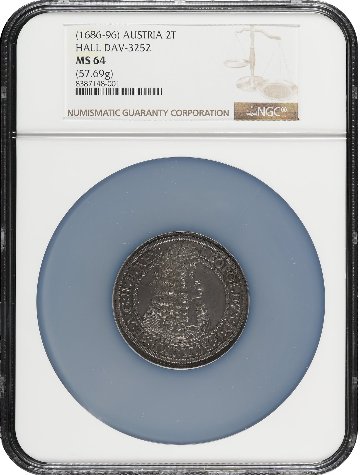 オーストリア1686年レオポルト1世 2ターラー銀貨NGC MS64の画像