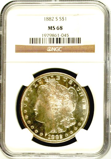 アメリカ1882年-SモーガンダラーNGC MS68の画像
