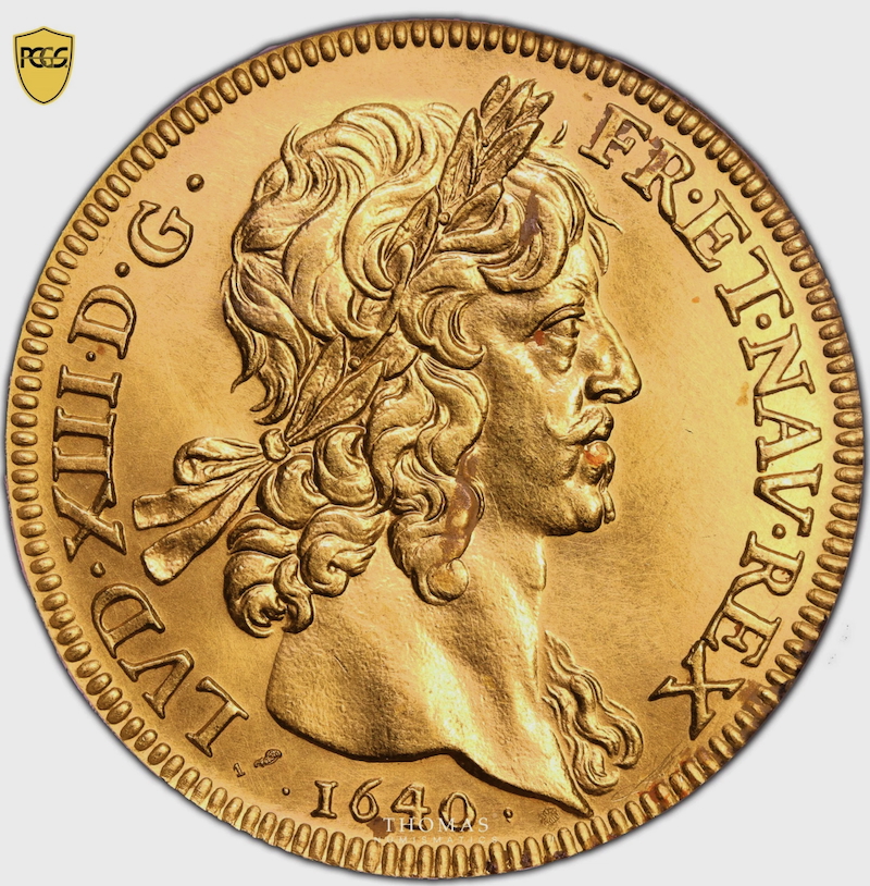 フランス1640/1972年ルイ13世10ルイドール金貨 PCGS MS63の画像