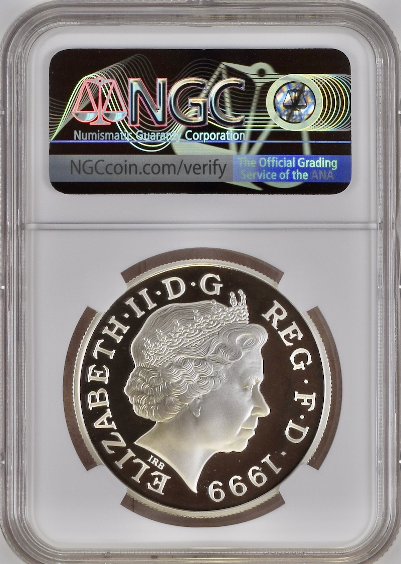 イギリス1999年ダイアナ5ポンド金貨銀貨セットNGC PF69UCAMの画像