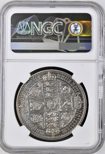 イギリス1847年ゴシッククラウン銀貨NGC PF60 プレーンエッジの画像