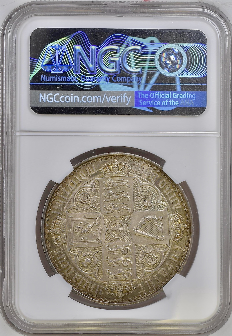イギリス1847年ゴシッククラウン銀貨NGC PF65CAMの画像