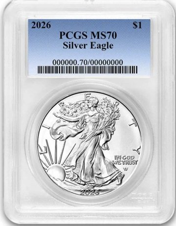 アメリカ2026年シルバーイーグル1オンス銀貨 PCGS MS70  50枚セットの画像