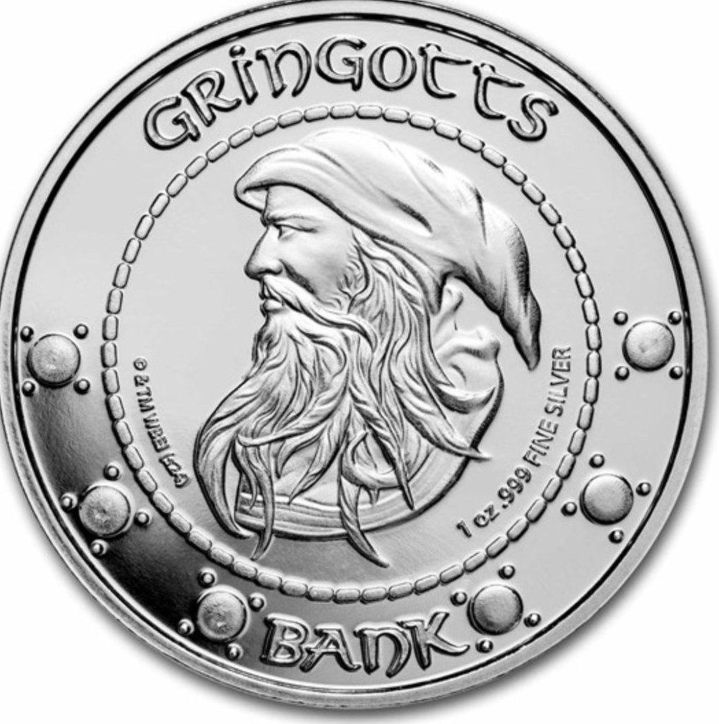 ハリーポッター グリンゴッツ銀行1オンス銀貨 20枚セット の画像
