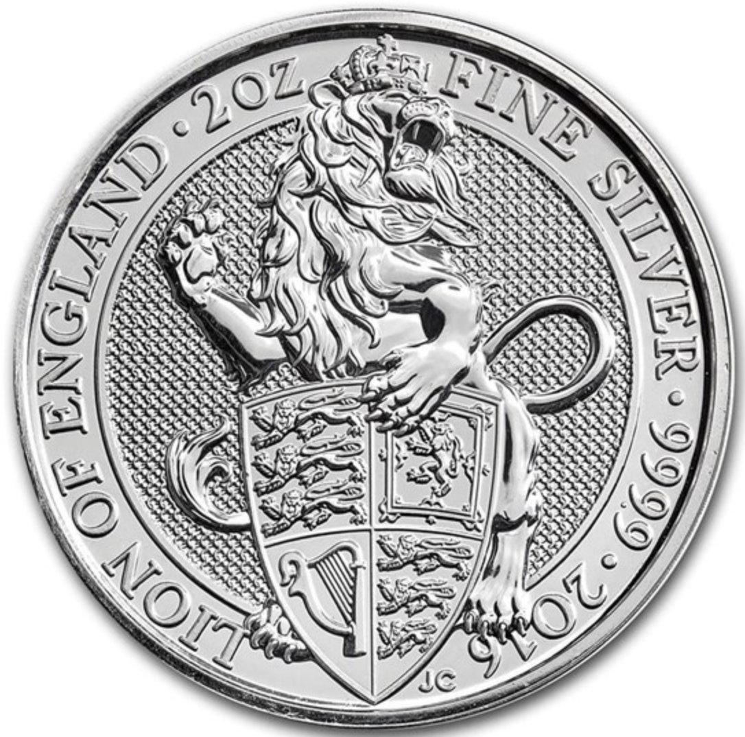 イギリスロイヤルミントクイーンズビースト2オンス銀貨10枚セットの画像