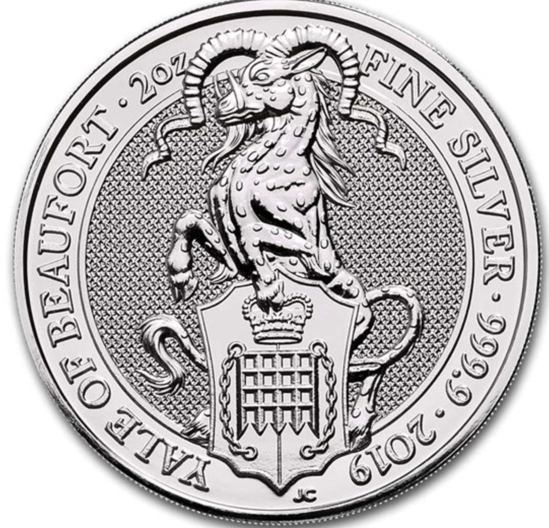 イギリスロイヤルミントクイーンズビースト2オンス銀貨10枚セットの画像