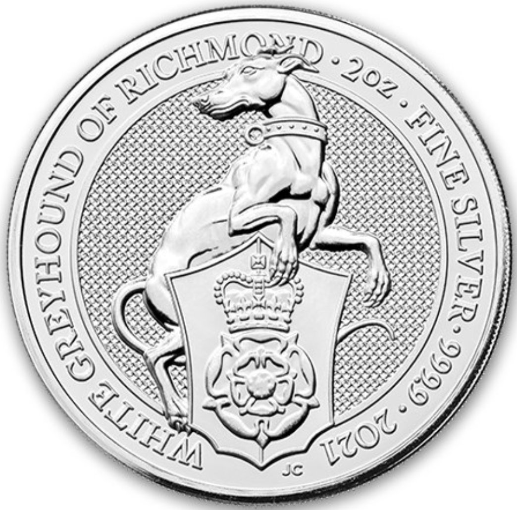 イギリスロイヤルミントクイーンズビースト2オンス銀貨10枚セットの画像