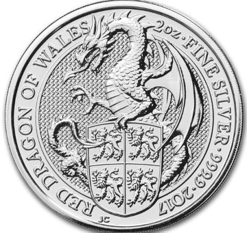 イギリスロイヤルミントクイーンズビースト2オンス銀貨10枚セットの画像