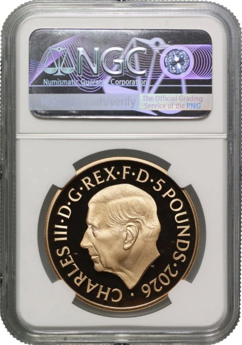 イギリス2026年ヤングヤングエリザベス5ポンド金貨NGC PF70UCAM の画像