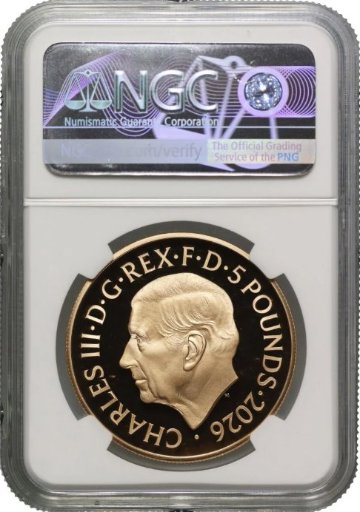 イギリス2026年ヤングヤングエリザベス5ポンド金貨NGC PF70UCAM の画像