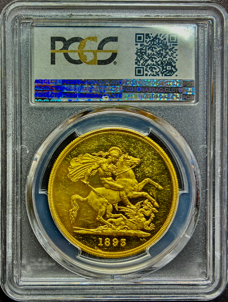 イギリス1893年ヴィクトリア5ポンド金貨PCGS PR62 DCAMの画像