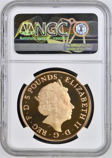 イギリス2015年シャーロット洗礼5ポンド金貨NGC PF70UCAMの画像