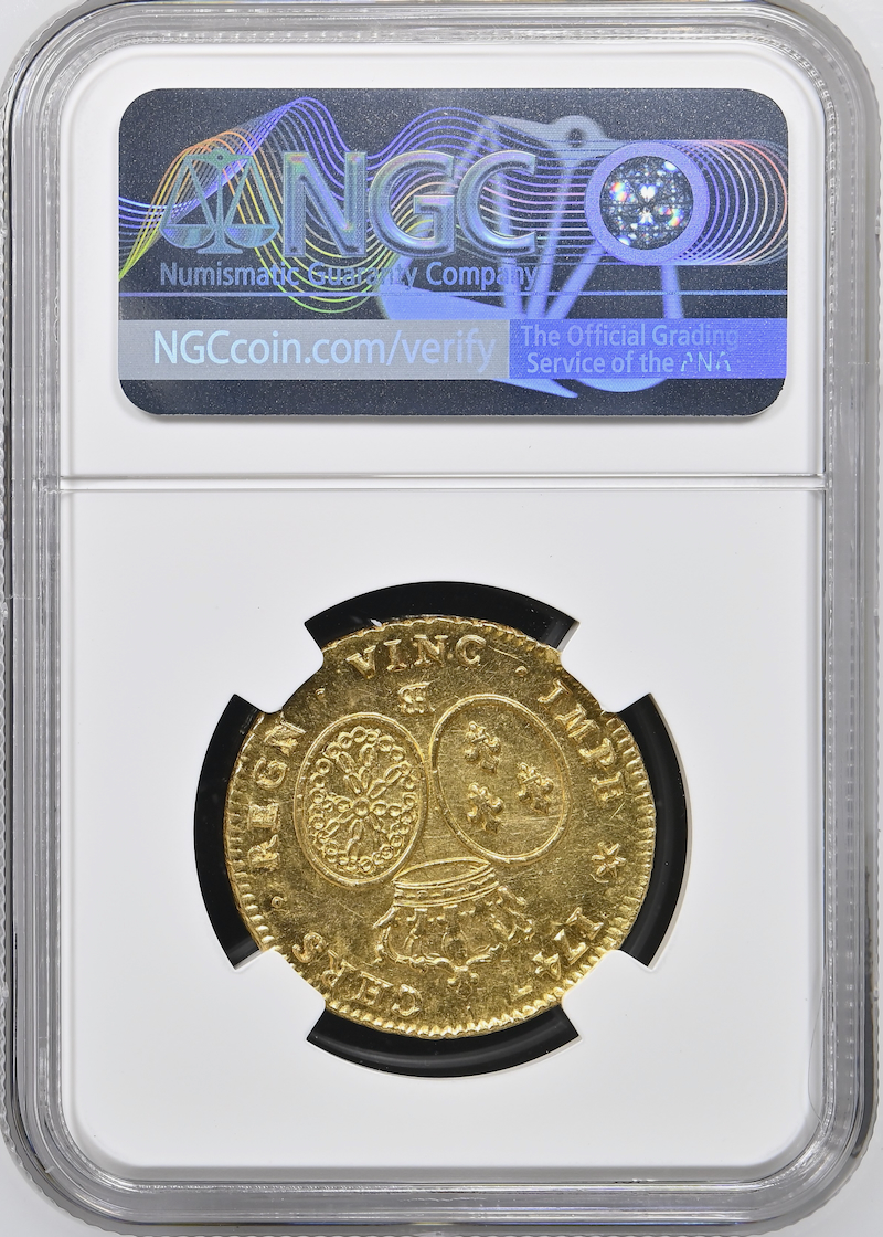 フランス1747年ルイ15世2ルイドール金貨NGC MS63 最高鑑定の画像