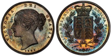 イギリス1839年ヴィクトリアクラウン銀貨PCGS PR64の画像