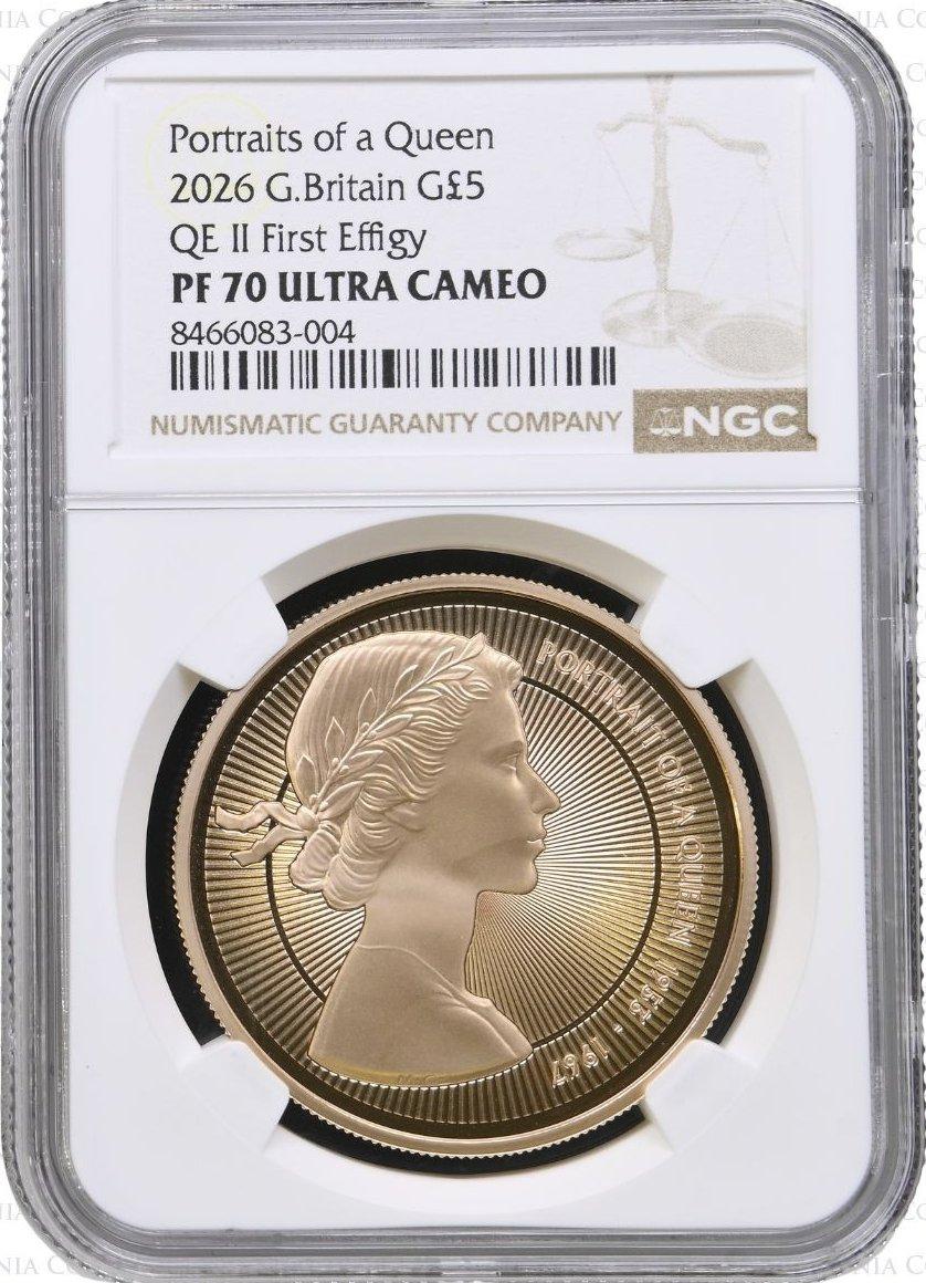 イギリス2026年ヤングヤングエリザベス5ポンド金貨NGC PF70UCAMの画像