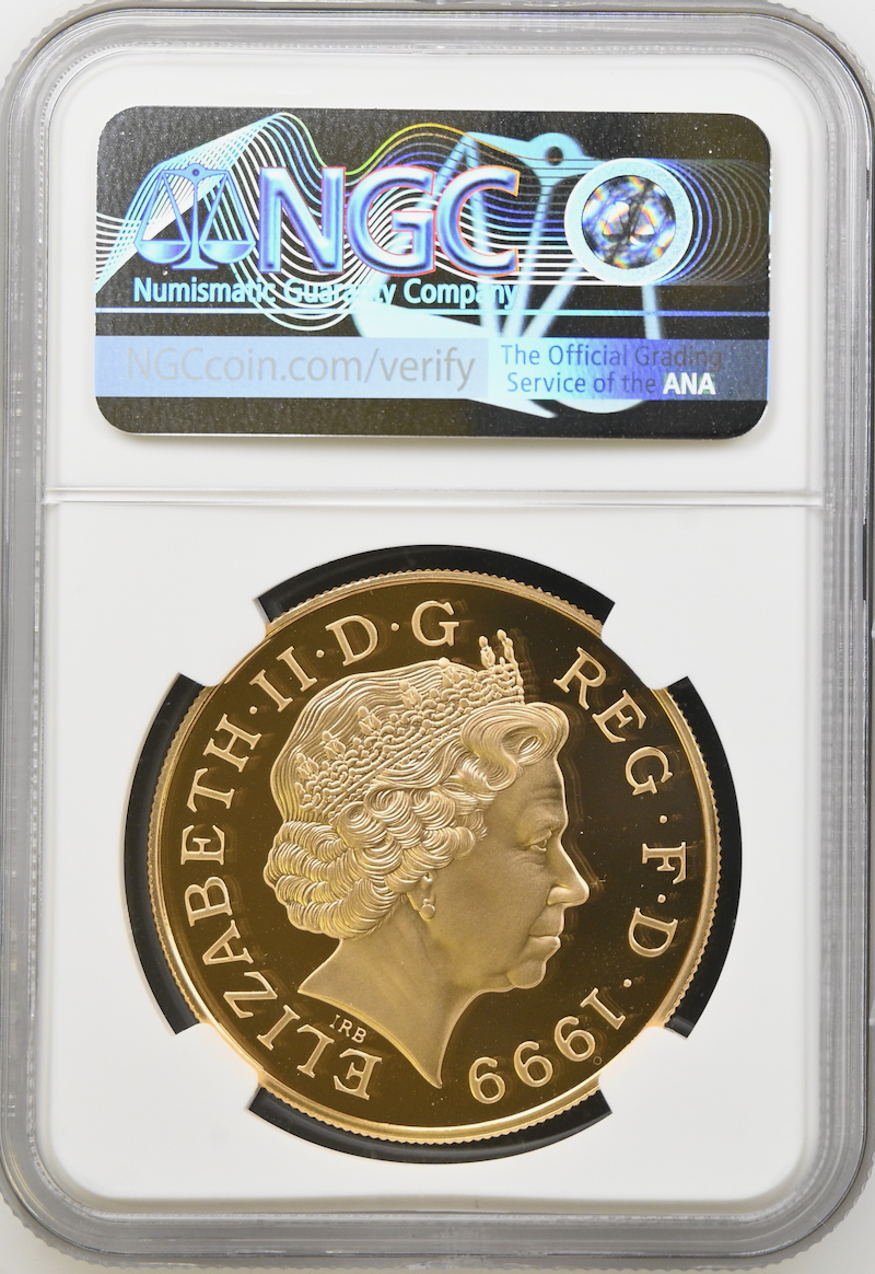 イギリス1999年ダイアナ5ポンド金貨NGC PF 68UCAMの画像