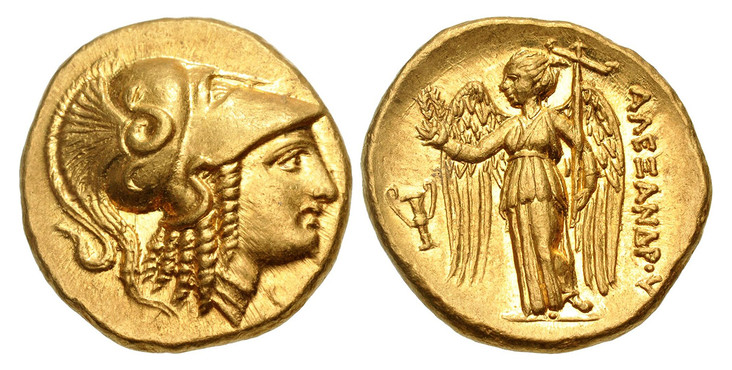古代ギリシャ マケドニアBC326-323 アレクサンダースターテル金貨NGC MS 5/5の画像