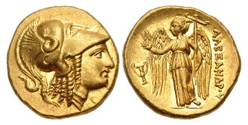 古代ギリシャ マケドニアBC326-323 アレクサンダースターテル金貨NGC MS 5/5の画像