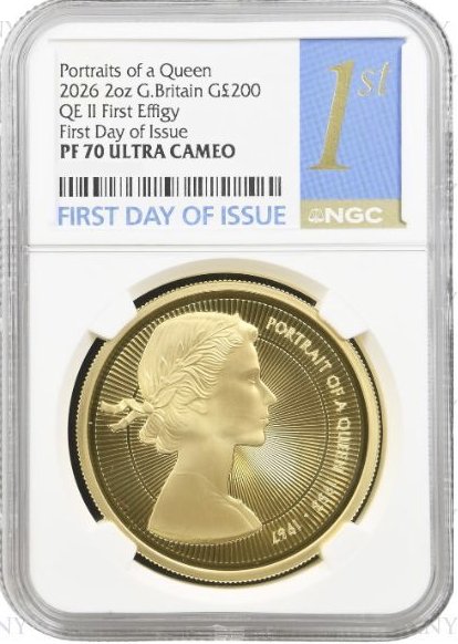 イギリス2026年女王の肖像シリーズ3枚セットNGC PF70UCAMの画像