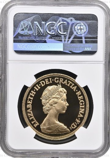 イギリス1982年エリザベス5ポンド金貨NGC PF 69UCAMの画像