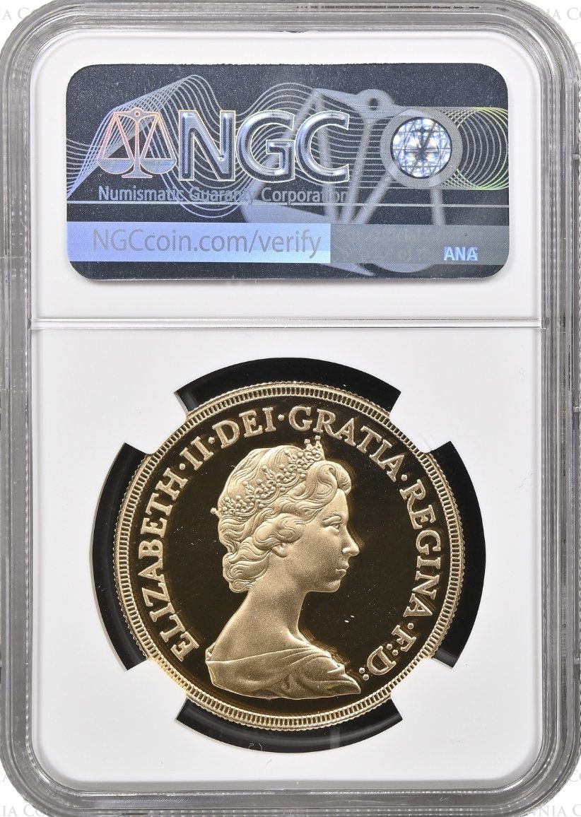 イギリス1980年エリザベス5ポンド金貨NGC PF 69UCAMの画像