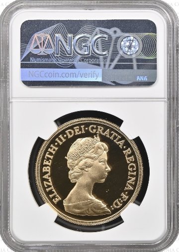 イギリス1980年エリザベス5ポンド金貨NGC PF 69UCAMの画像