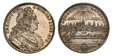 ドイツレーゲンスブルクターラー銀貨 NGC MS62 都市景観の画像