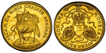 ドイツニュルンベルク1703年 3ダカットラム金貨 PCGS MS61の画像